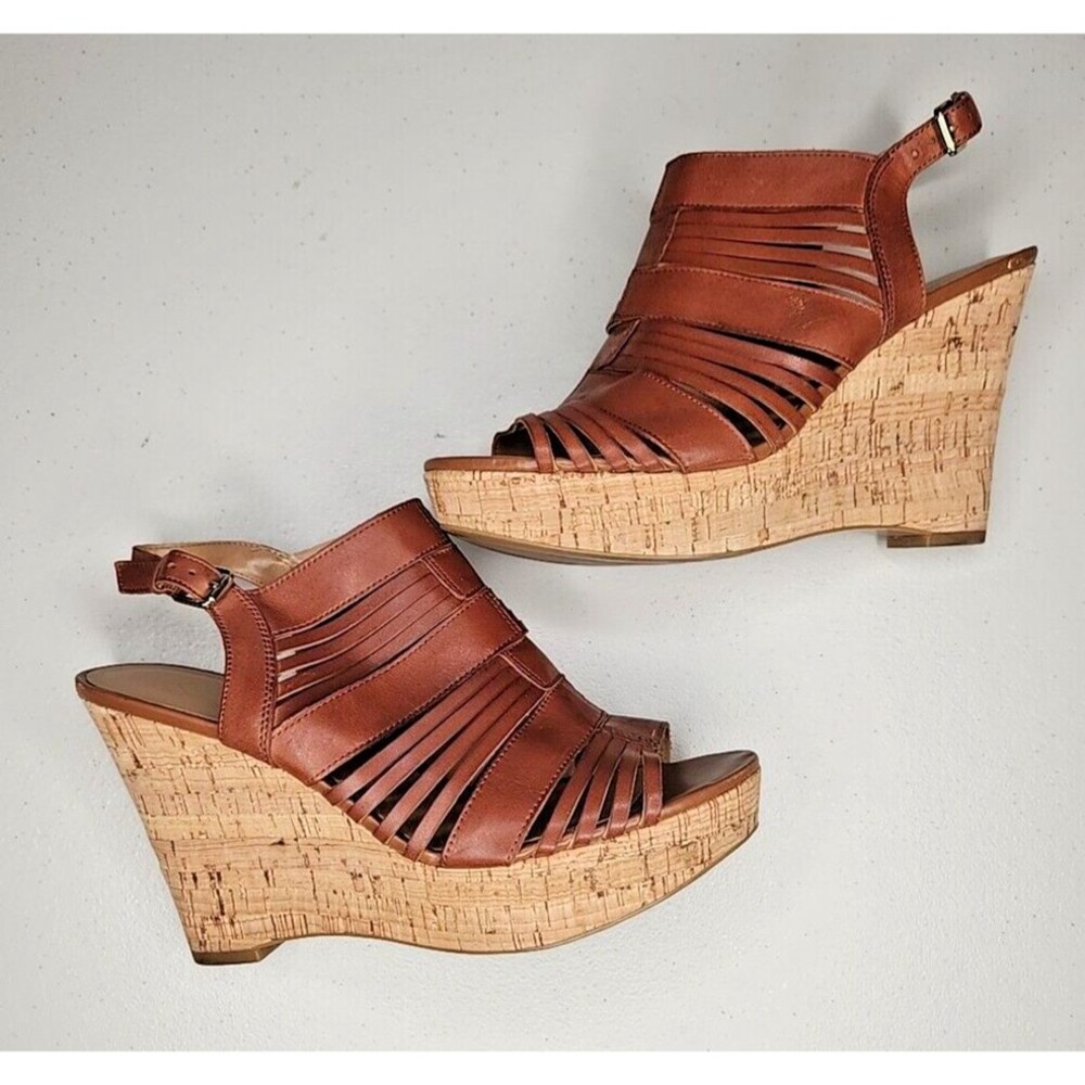 Franco Sarto Brown Wedge Sandals